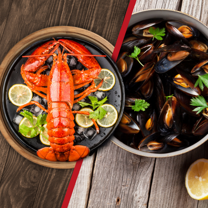 Buy 6 Fresh Lobster (Size 1.4-1.7 lb) | Get 2 lb mussel FREE