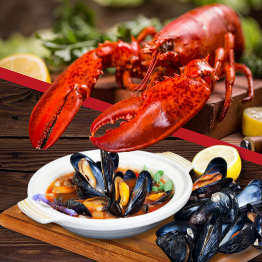 Buy 10 lb Jumbo Lobster | Get 5 lb Mussels FREE